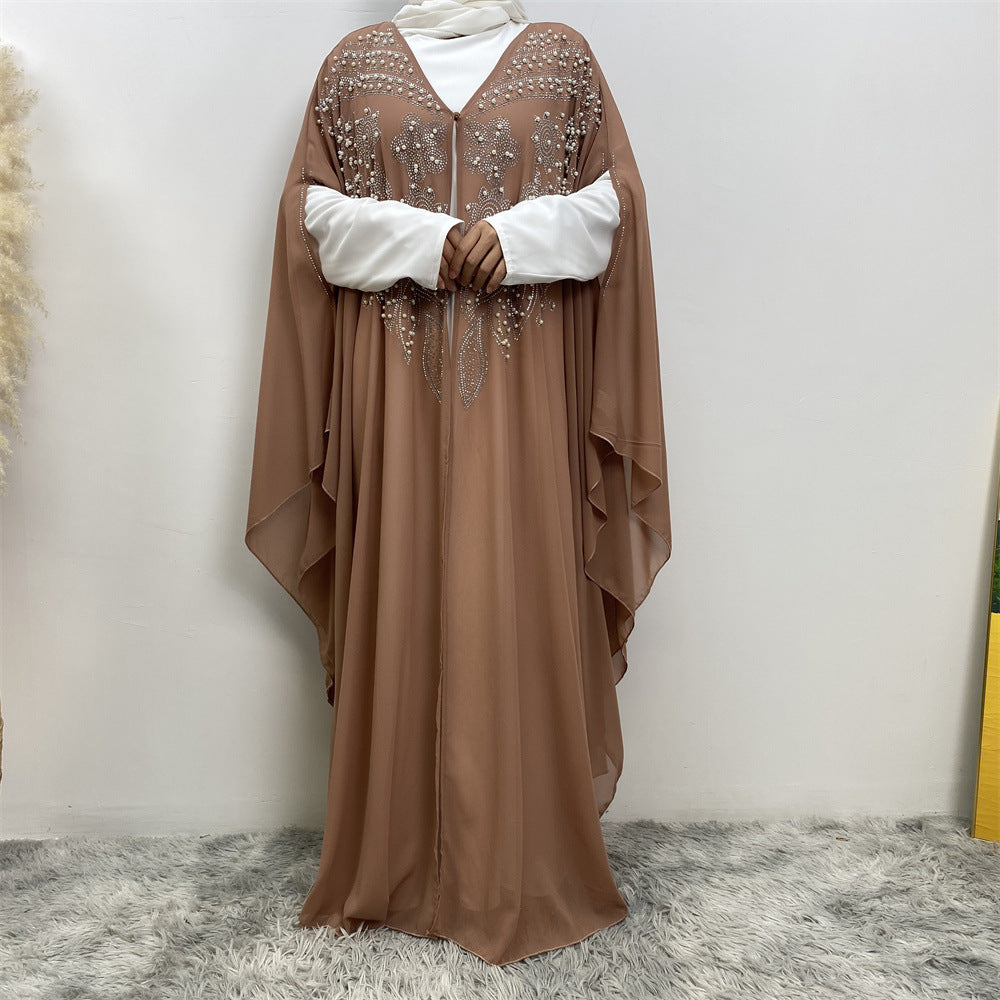 Robe cardigan musulmane à strass HASASERIES HS1085