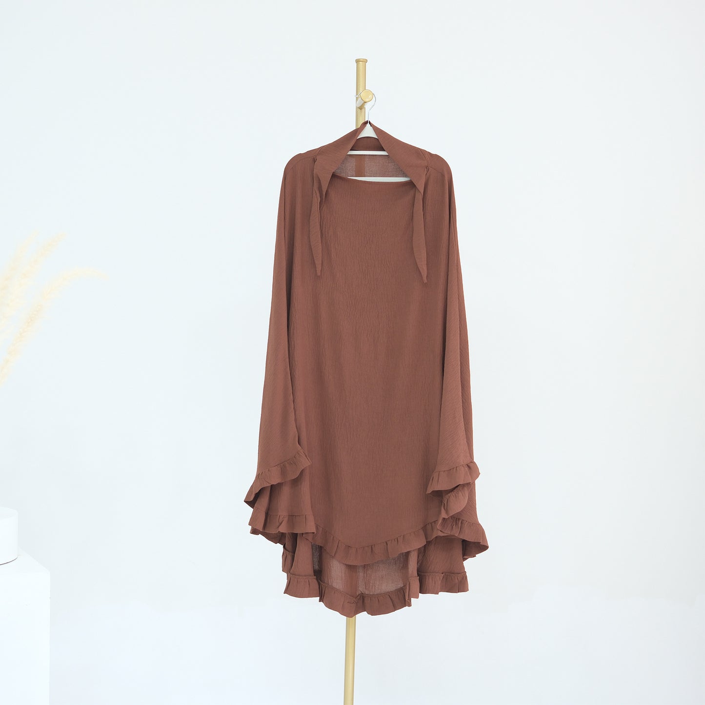 HS0993 solid color crepe khimar