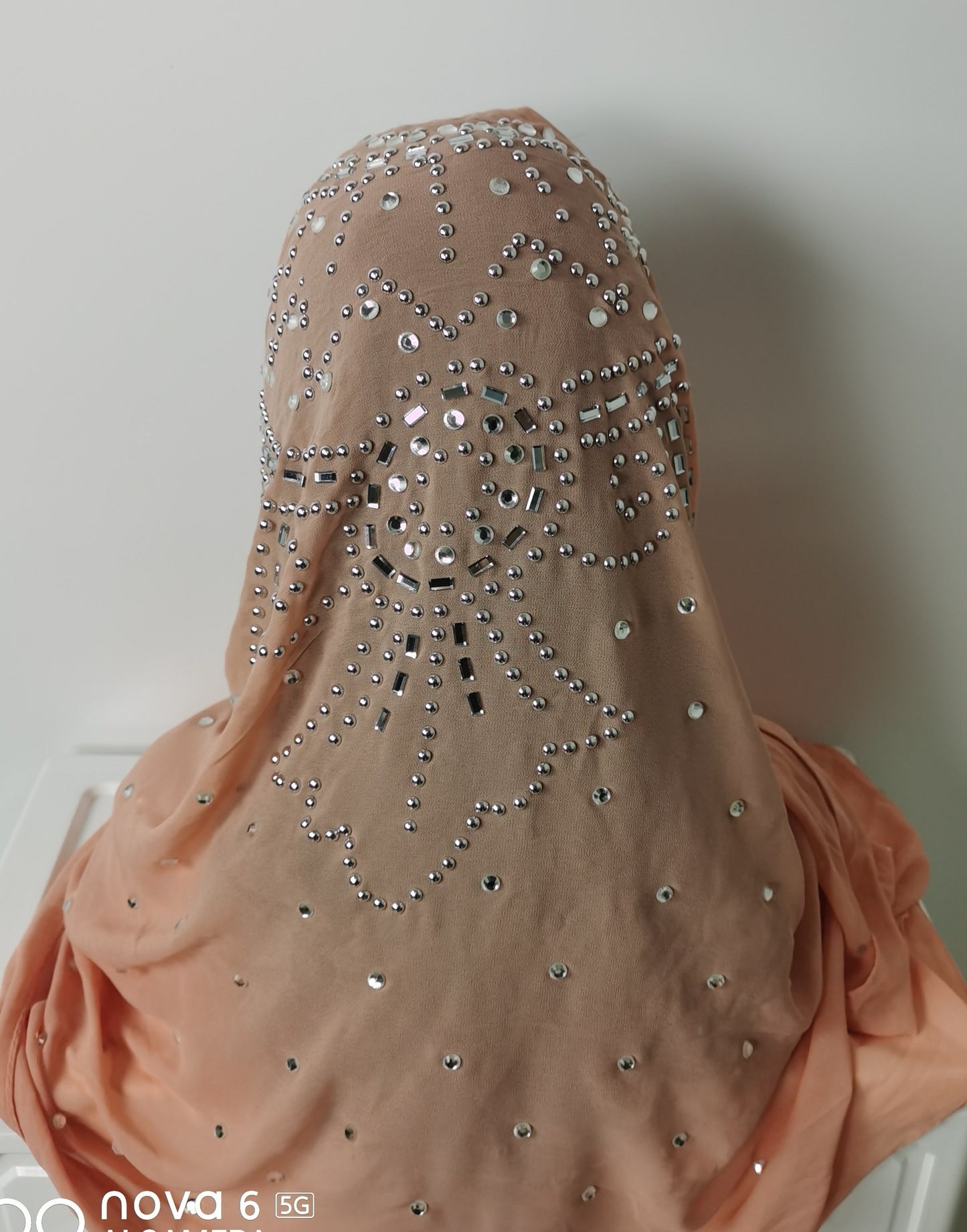 HASASERIES HS1035 Chiffon Fabric Diamond Headband