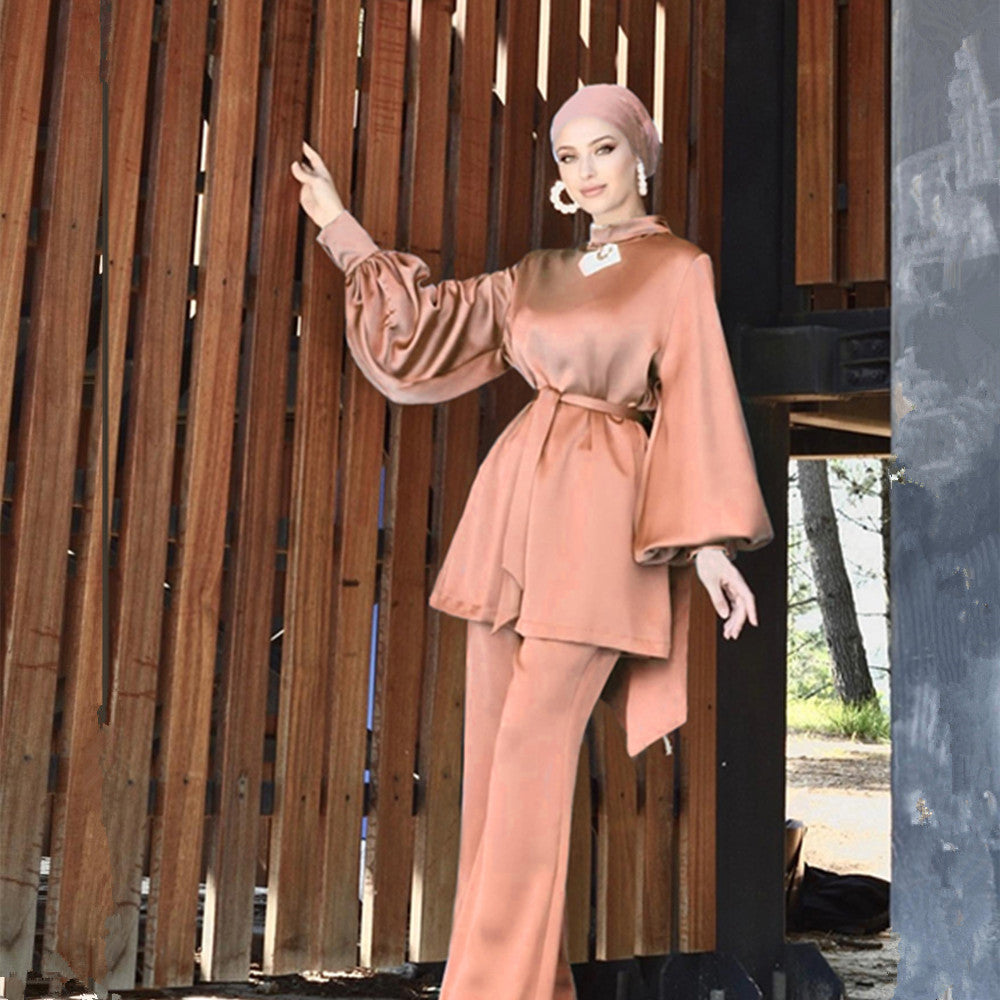 HASASERIES HS0702 Solid Color Dress Set