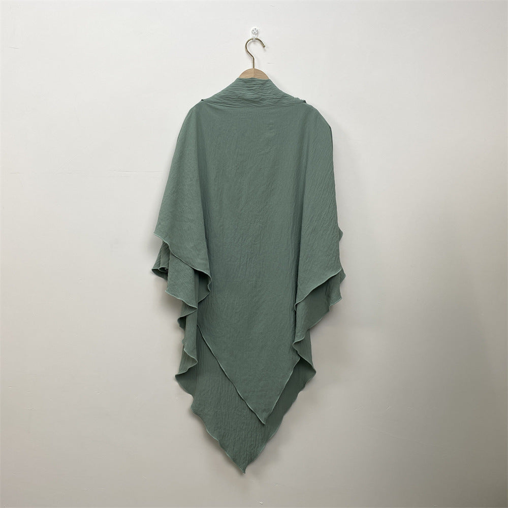 HS0457 2-layer Crepe Khimar Solid Color