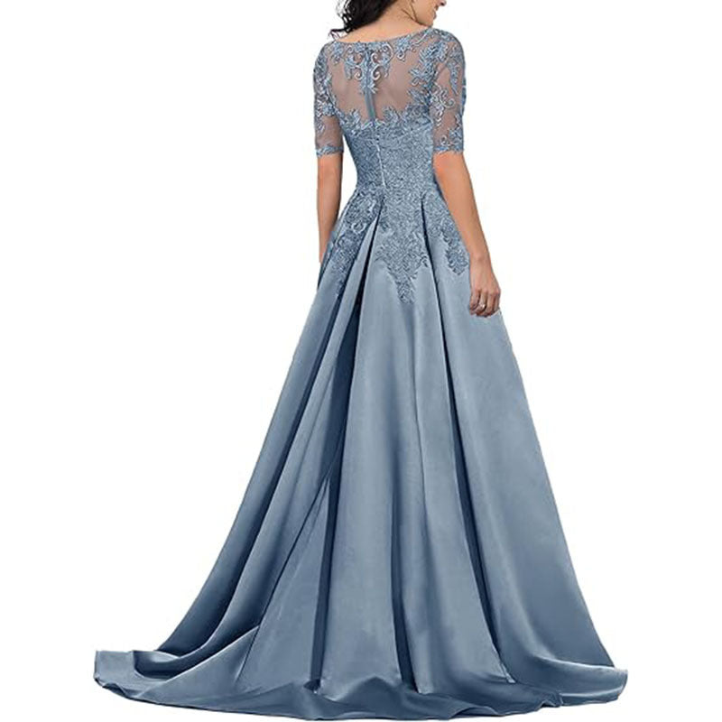HS3507 Robe de soirée formelle en dentelle avec décalcomanie pour bal de fin d'année et mariage pour femme