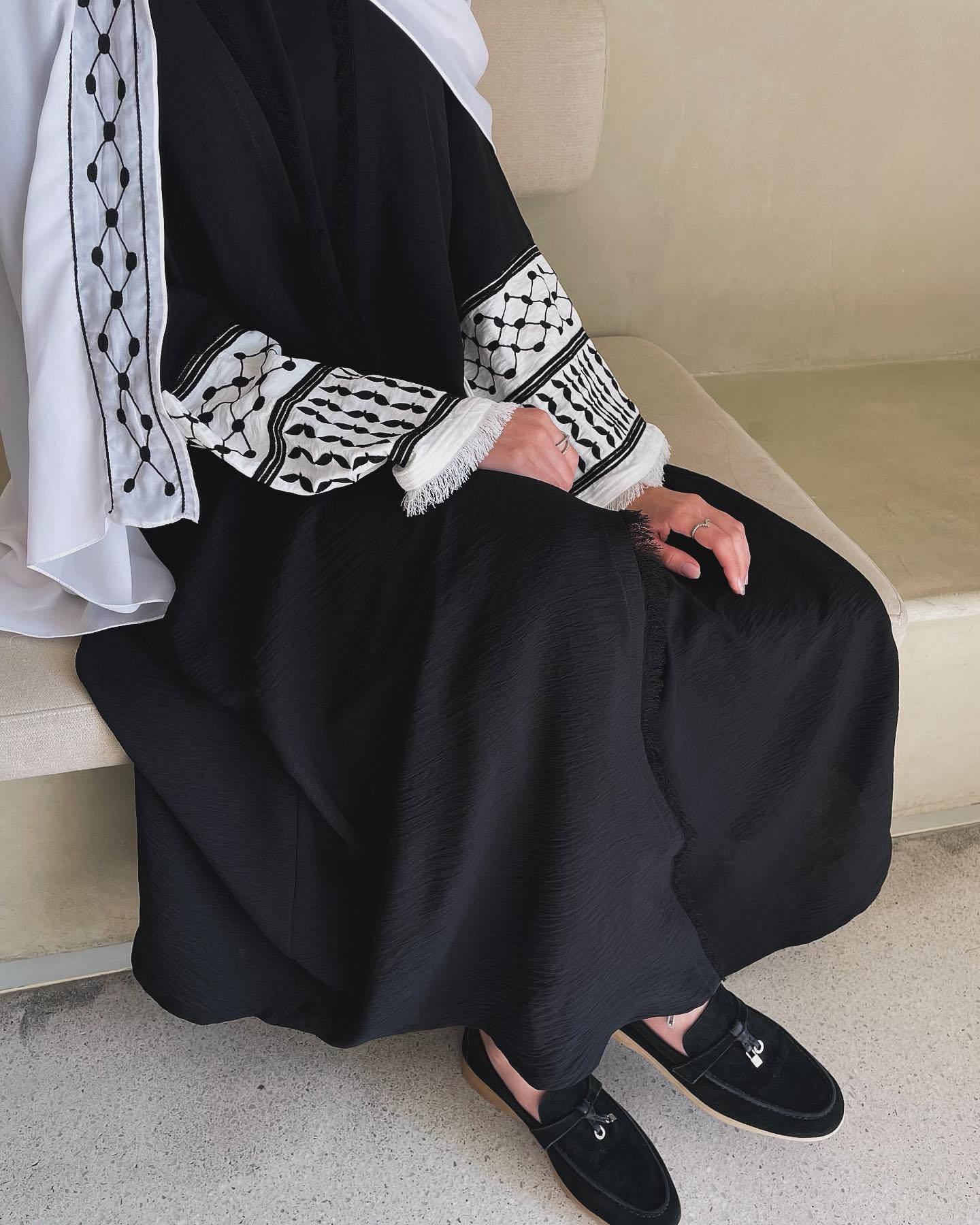 HASA's Series HS1224 Lovely and Elegant Embroidered Fringed Traditional Dress