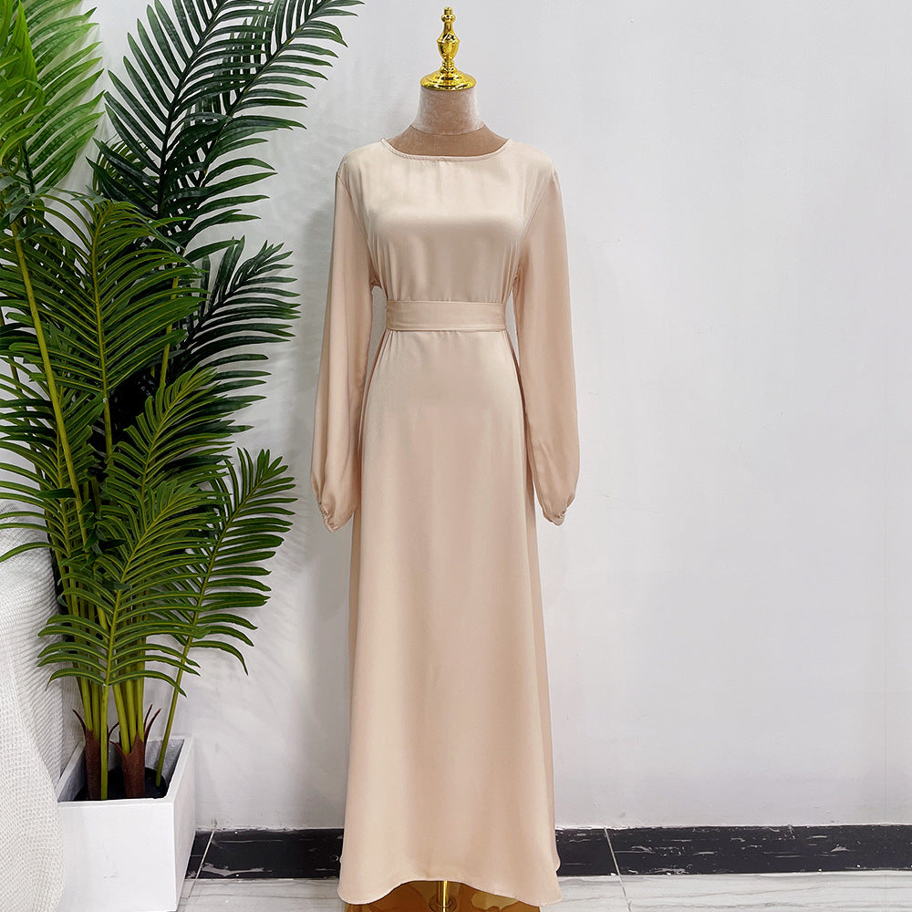 HASASERIES HS0708 Solid Color Robe Dress