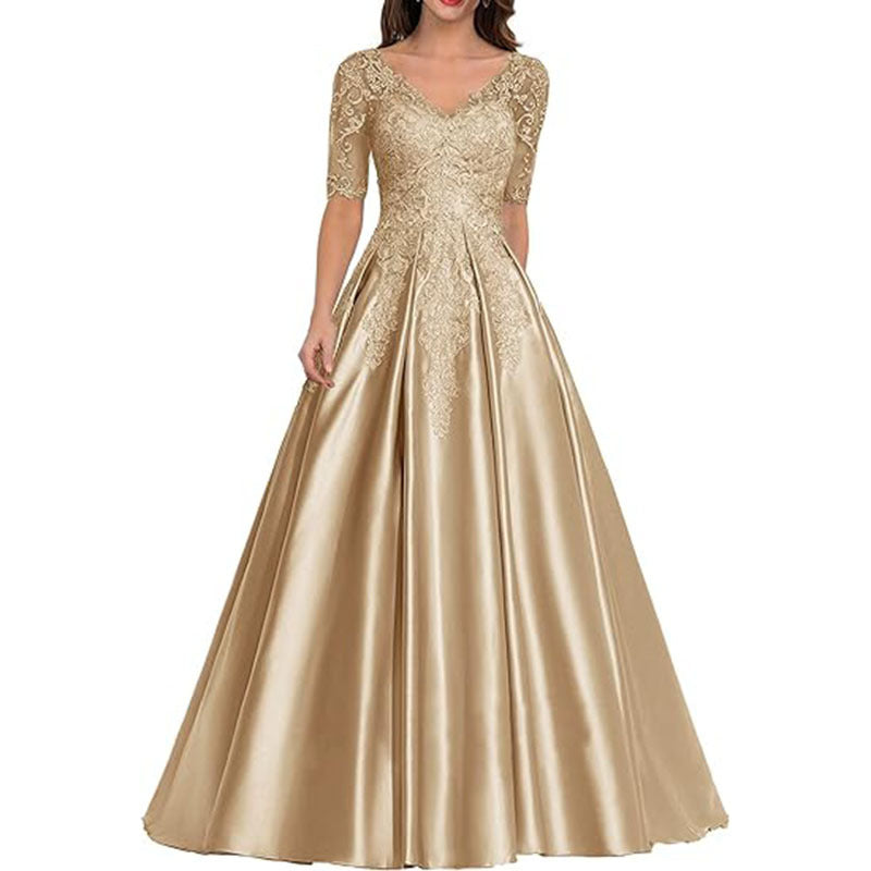HS3507 Robe de soirée formelle en dentelle avec décalcomanie pour bal de fin d'année et mariage pour femme