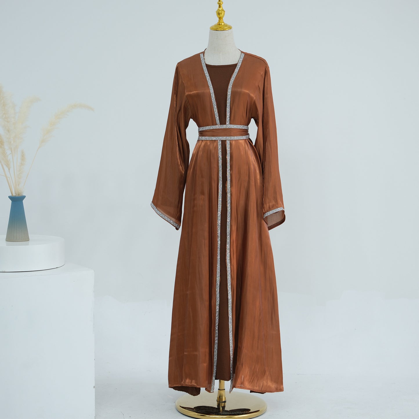 HASASERIES HS1184 Ensemble 2 pièces cardigan + robe intérieure