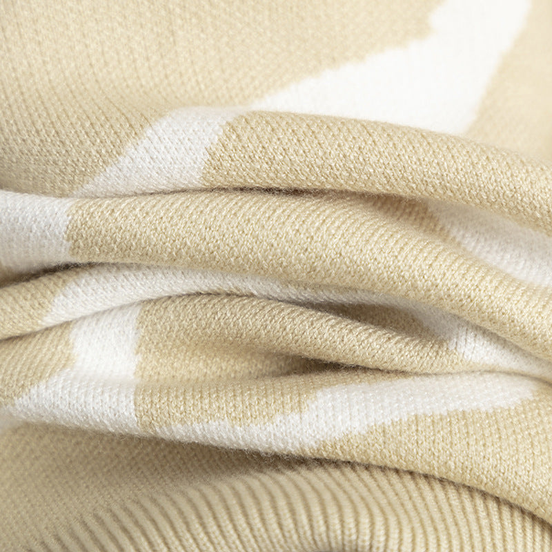 Manteau en tricot à col en V automne/hiver