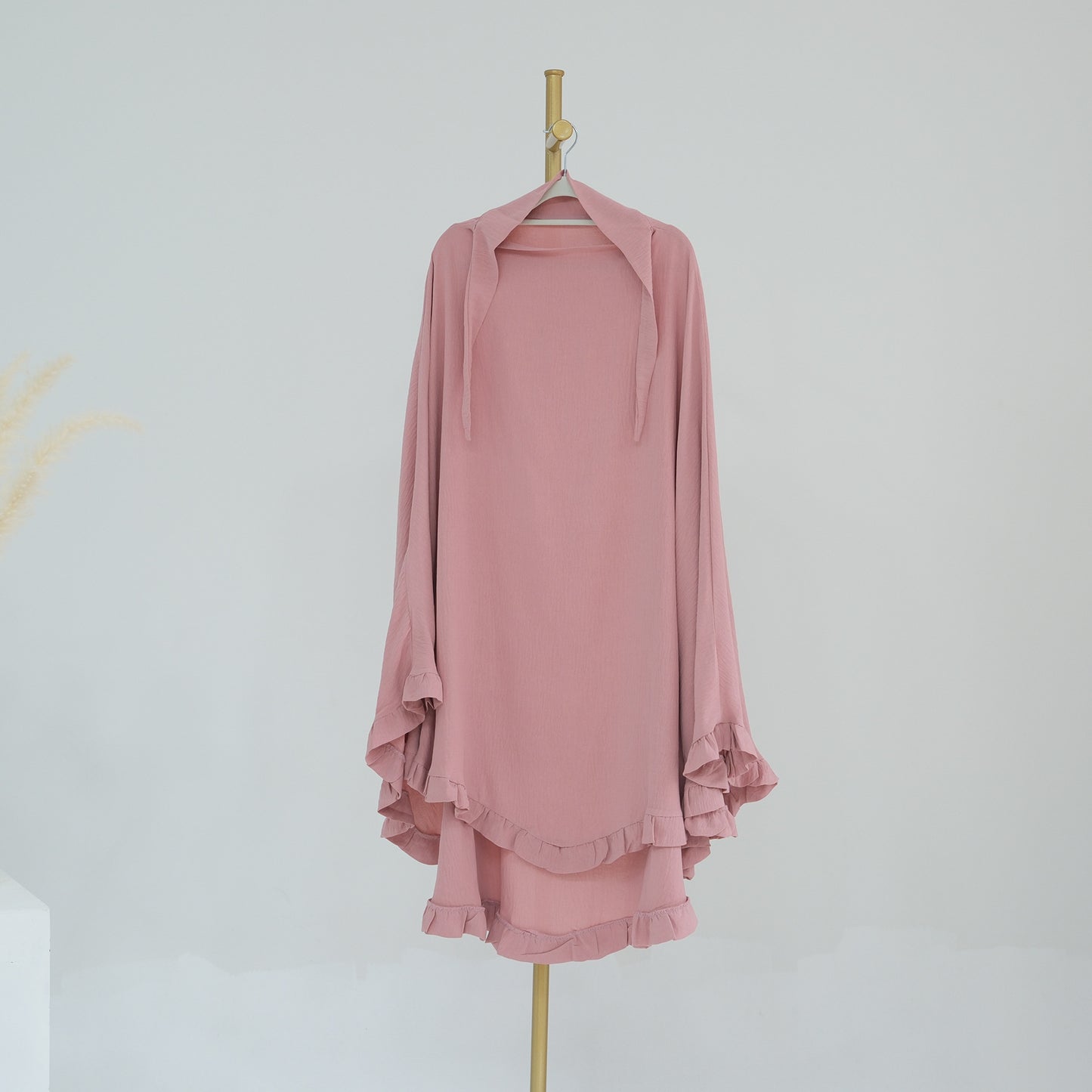 HS0993 solid color crepe khimar