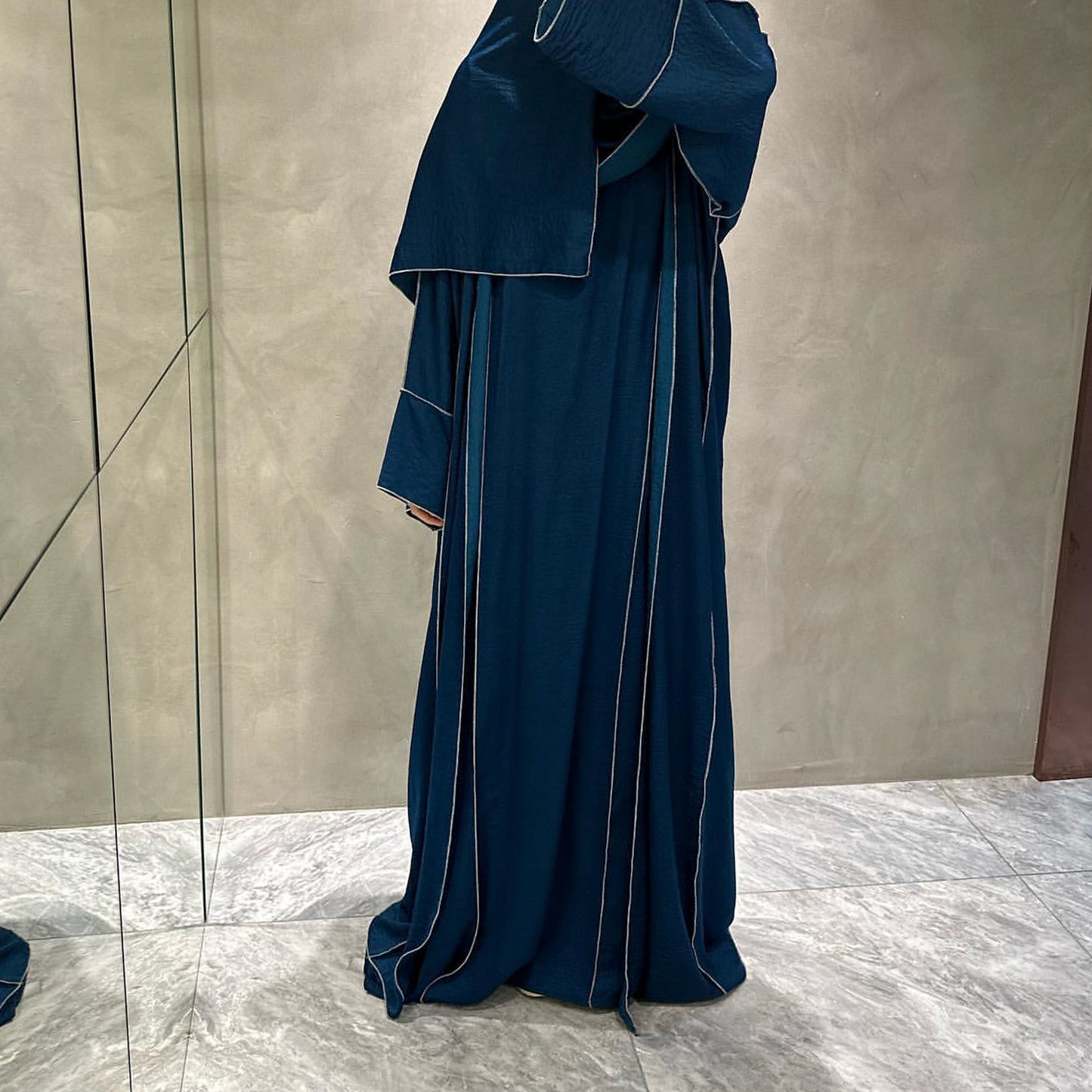 HASASERIES HS0933 3 Pcs Set Cardigan+Inner Dress+Hijab