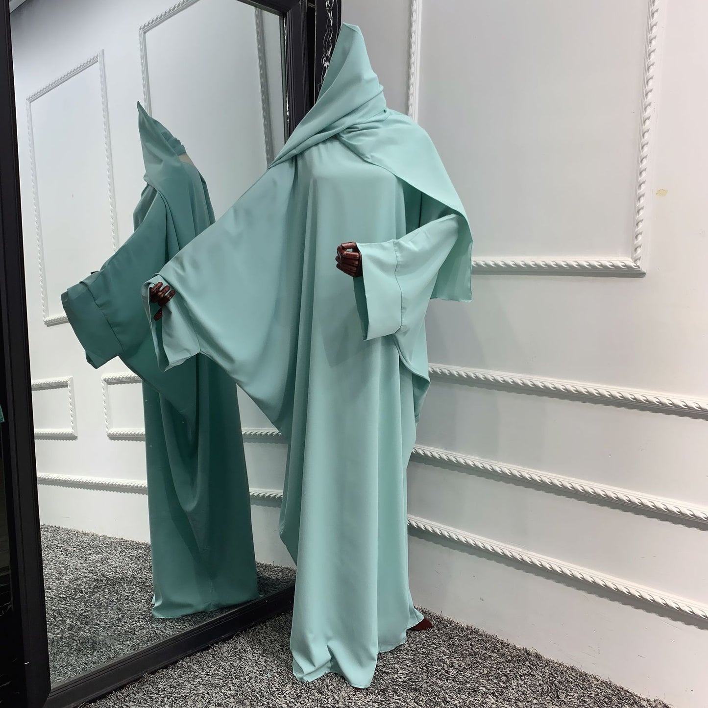 HASASERIES HS0726 Ensemble 2 pièces ROBE Hijab + Abaya