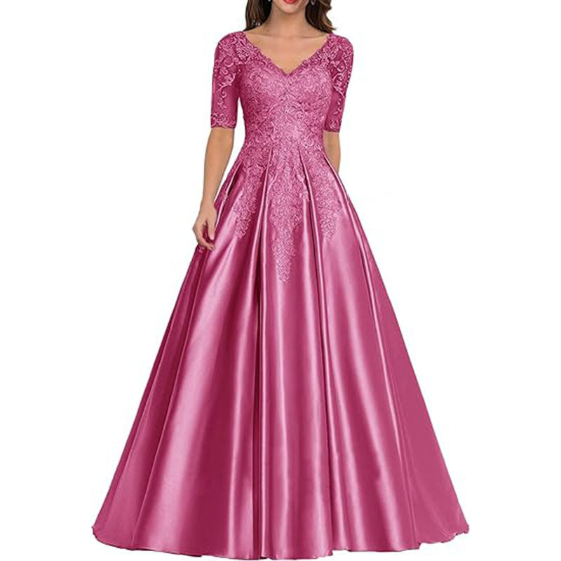 HS3507 Robe de soirée formelle en dentelle avec décalcomanie pour bal de fin d'année et mariage pour femme