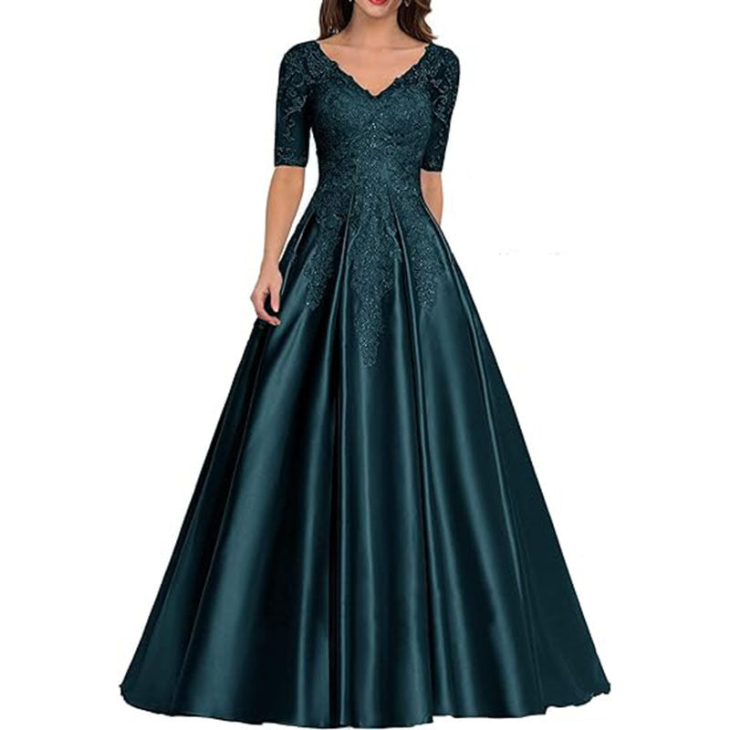HS3507 Robe de soirée formelle en dentelle avec décalcomanie pour bal de fin d'année et mariage pour femme