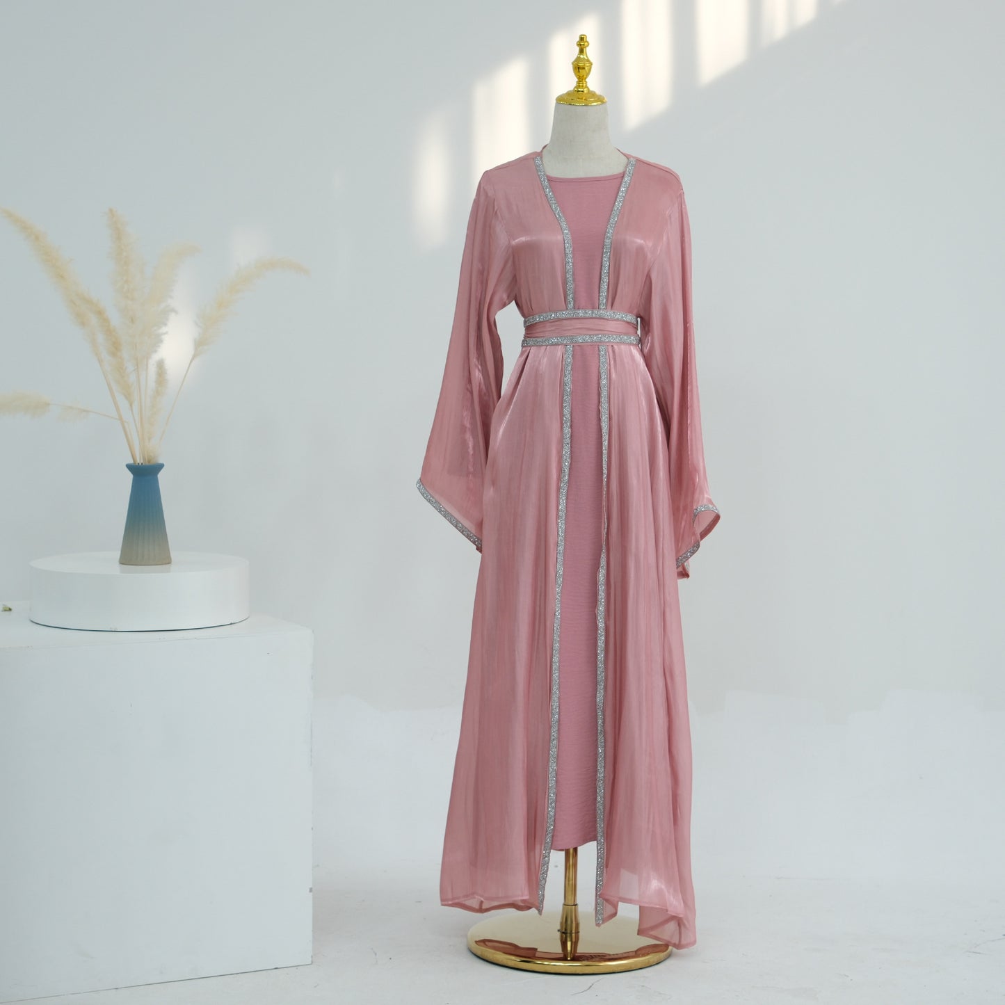 HASASERIES HS1184 Ensemble 2 pièces cardigan + robe intérieure