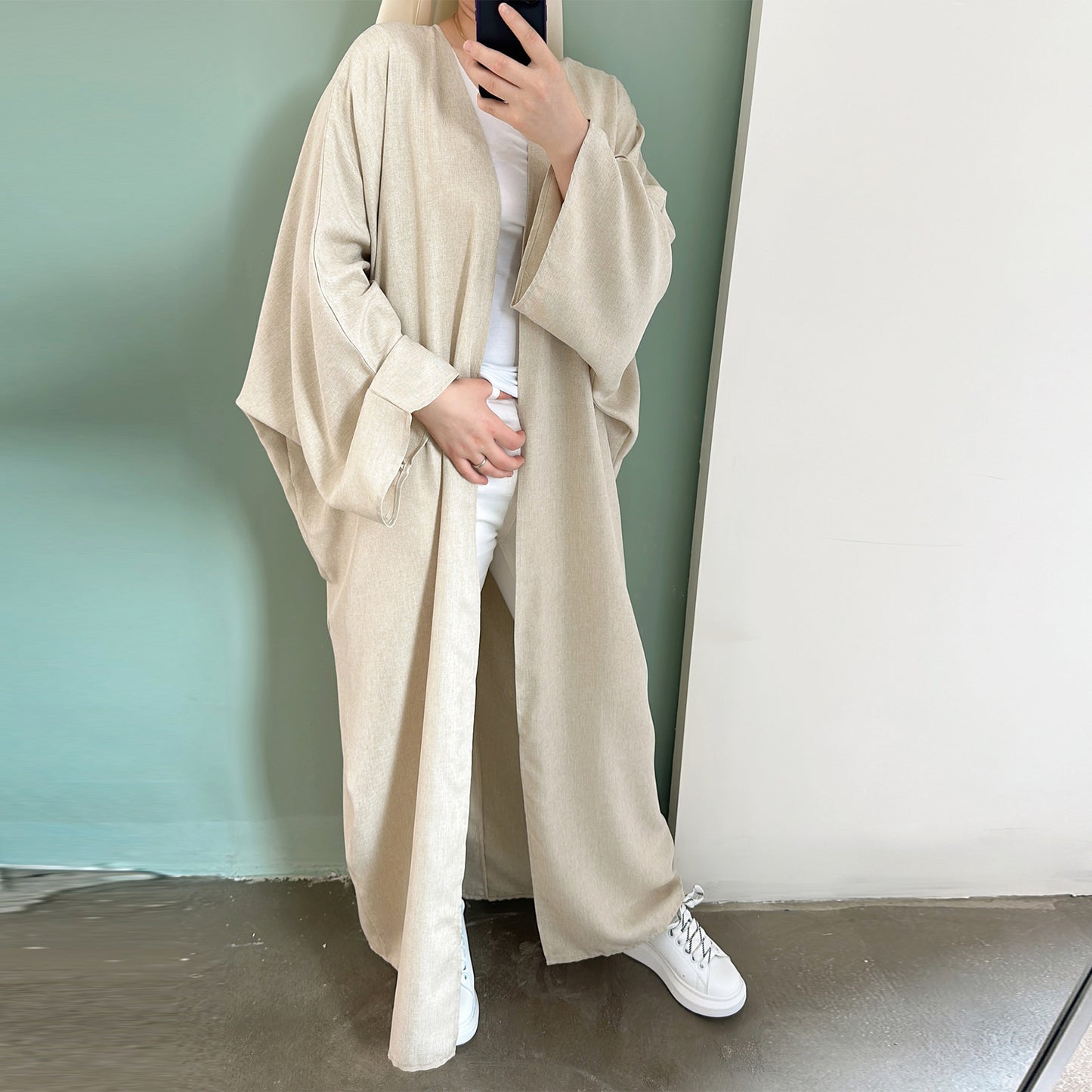 HASASERIES HS0714 Cardigan décontracté de couleur unie grande taille
