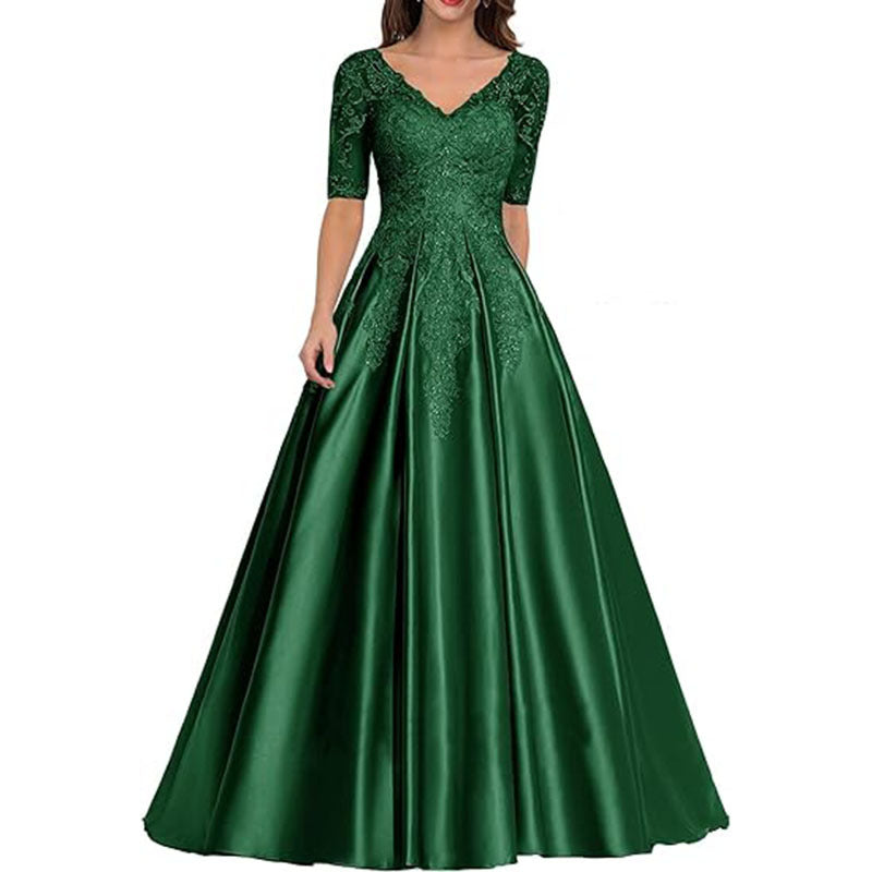 HS3507 Robe de soirée formelle en dentelle avec décalcomanie pour bal de fin d'année et mariage pour femme