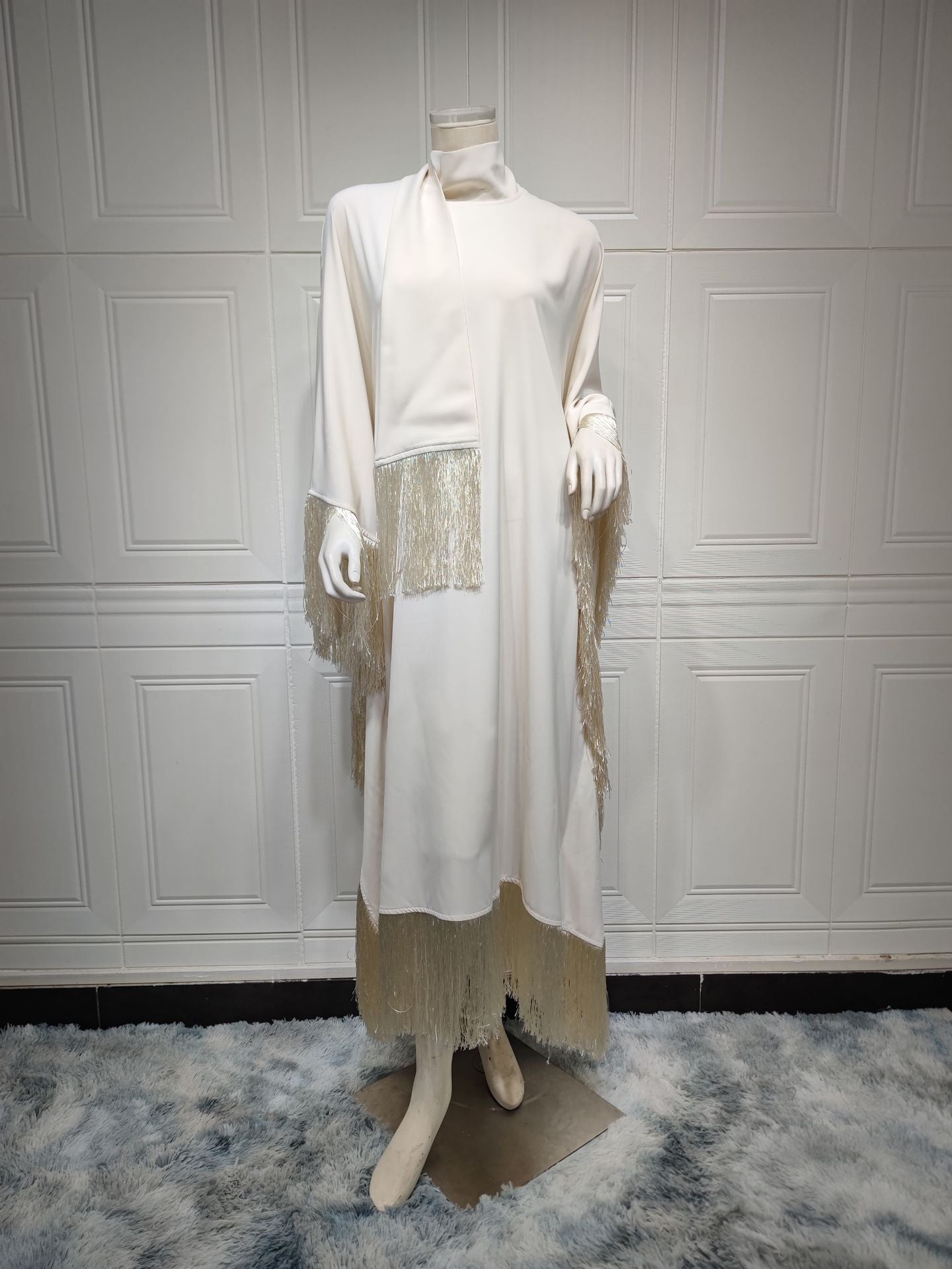 HS0467 Ladies Dolman Sleeve Tassel Kaftan High Fashion Dress modest party dress