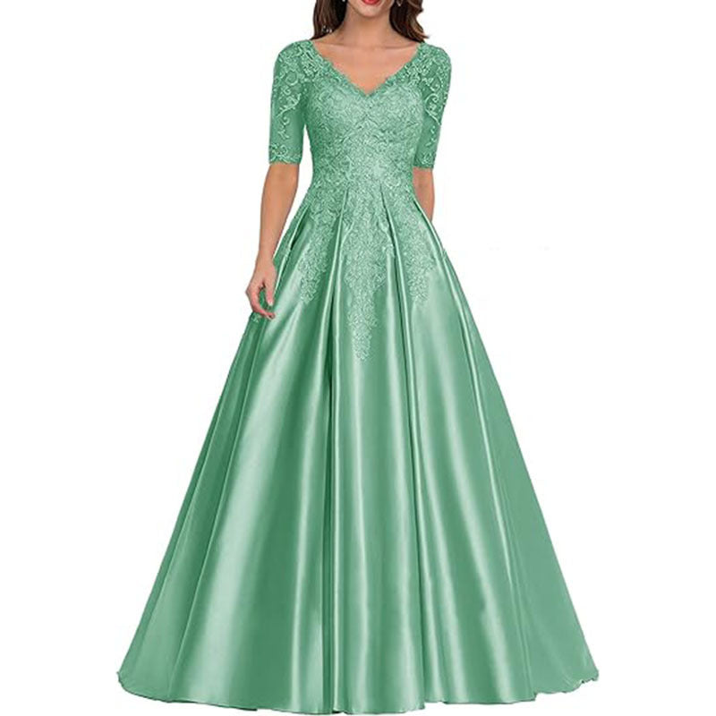 HS3507 Robe de soirée formelle en dentelle avec décalcomanie pour bal de fin d'année et mariage pour femme