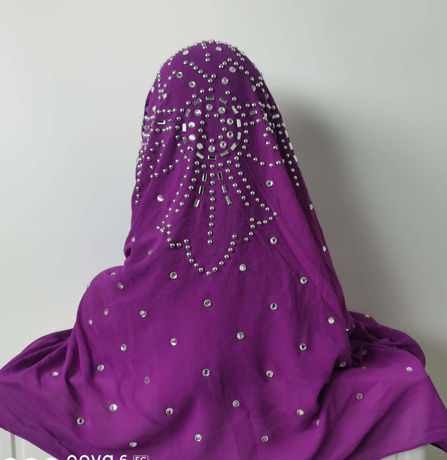 HASASERIES HS1035 Chiffon Fabric Diamond Headband