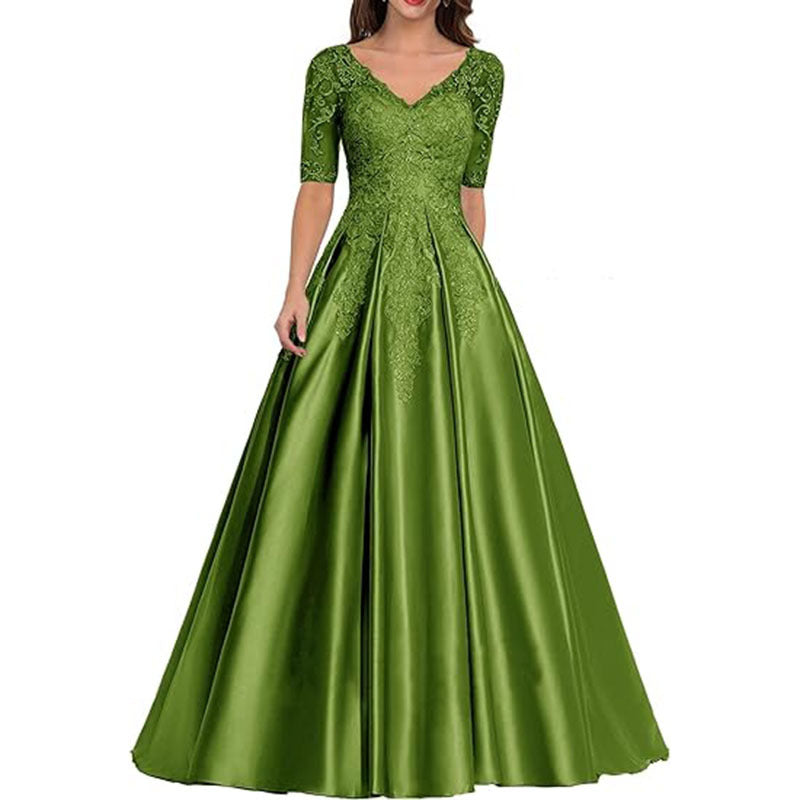 HS3507 Robe de soirée formelle en dentelle avec décalcomanie pour bal de fin d'année et mariage pour femme