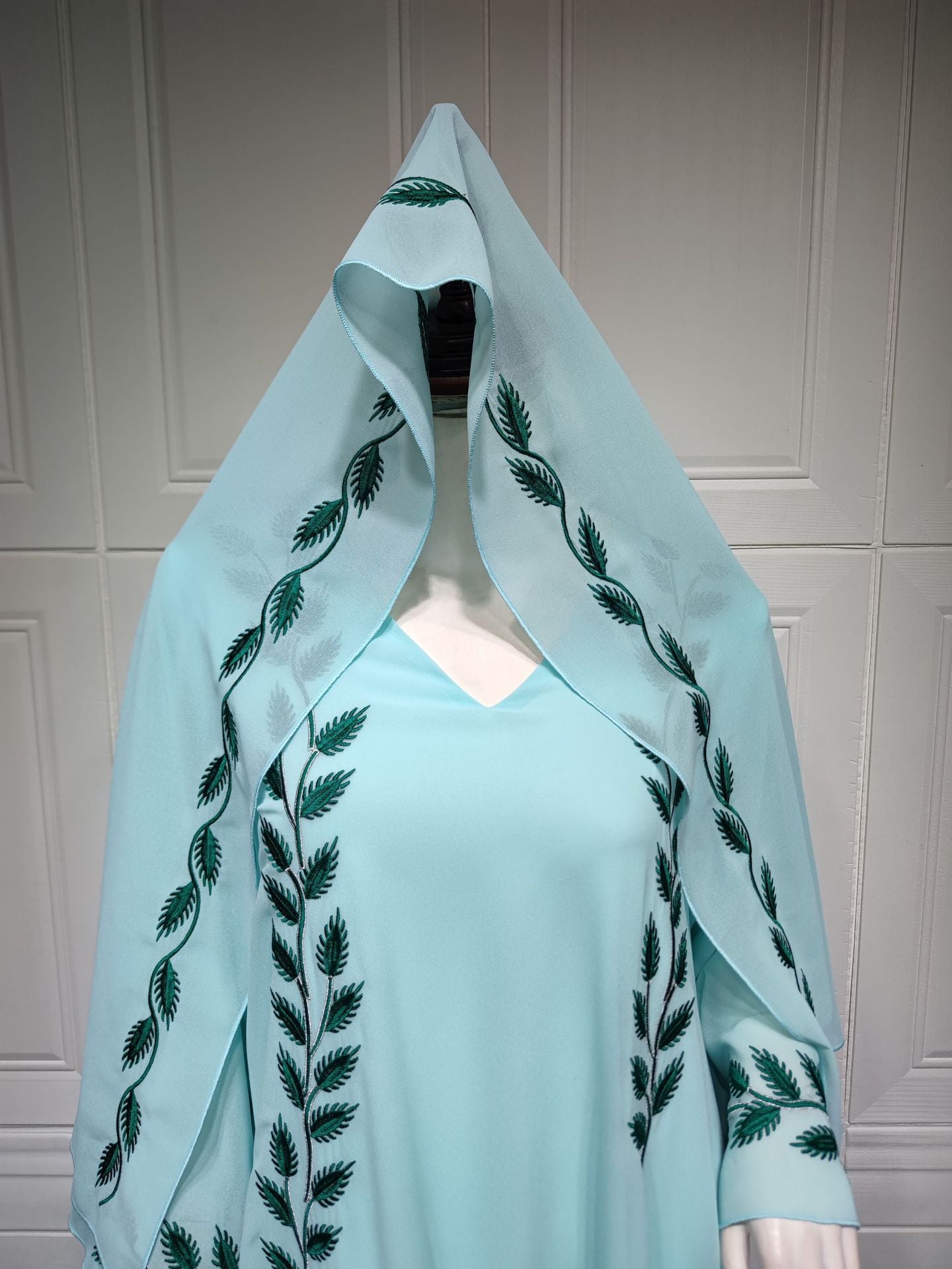 HASASERIES HS1050 2pcs Chiffon Long Muslim Dress with Hijab