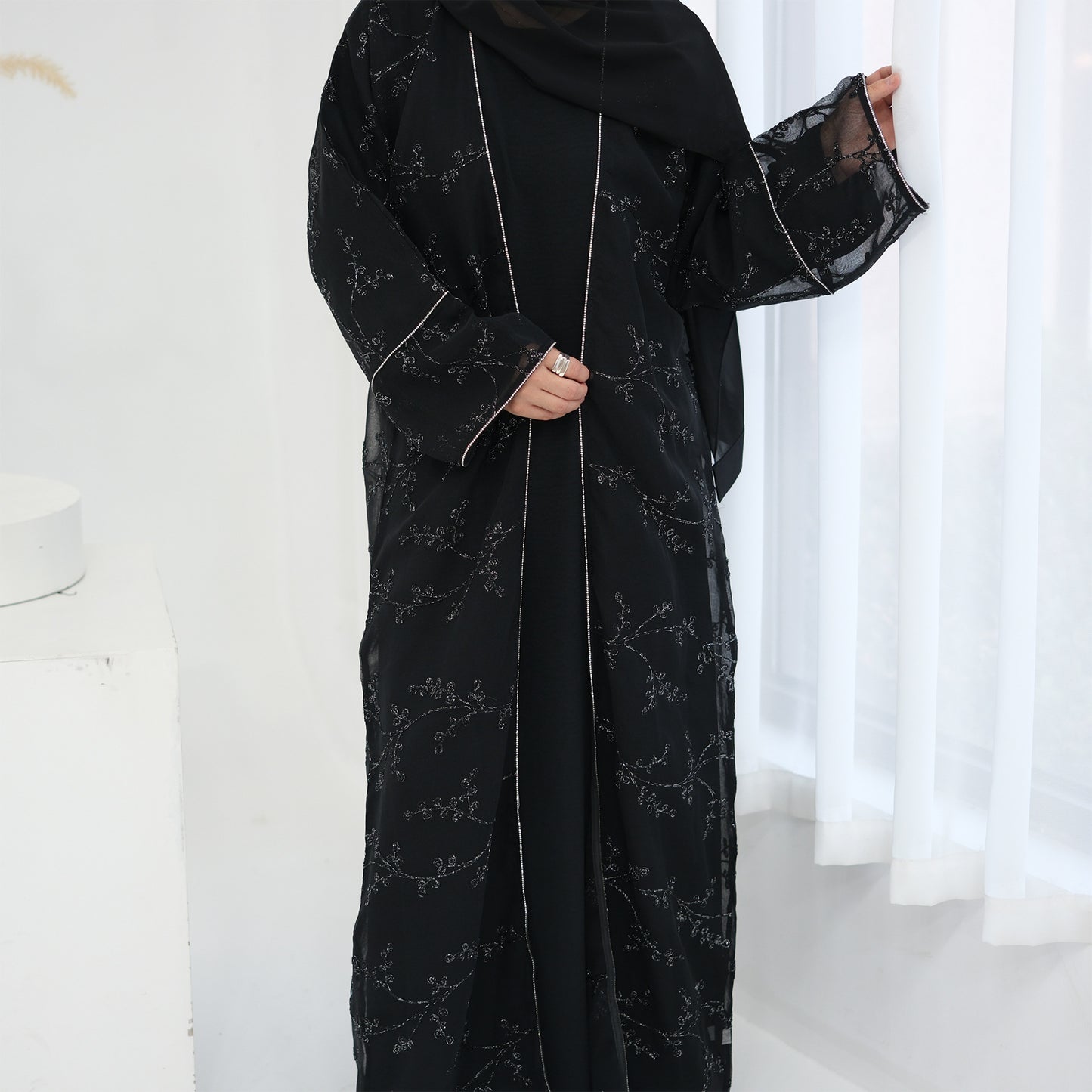 HS6623 Full-body embroidered long cardigan (optional inner layer)