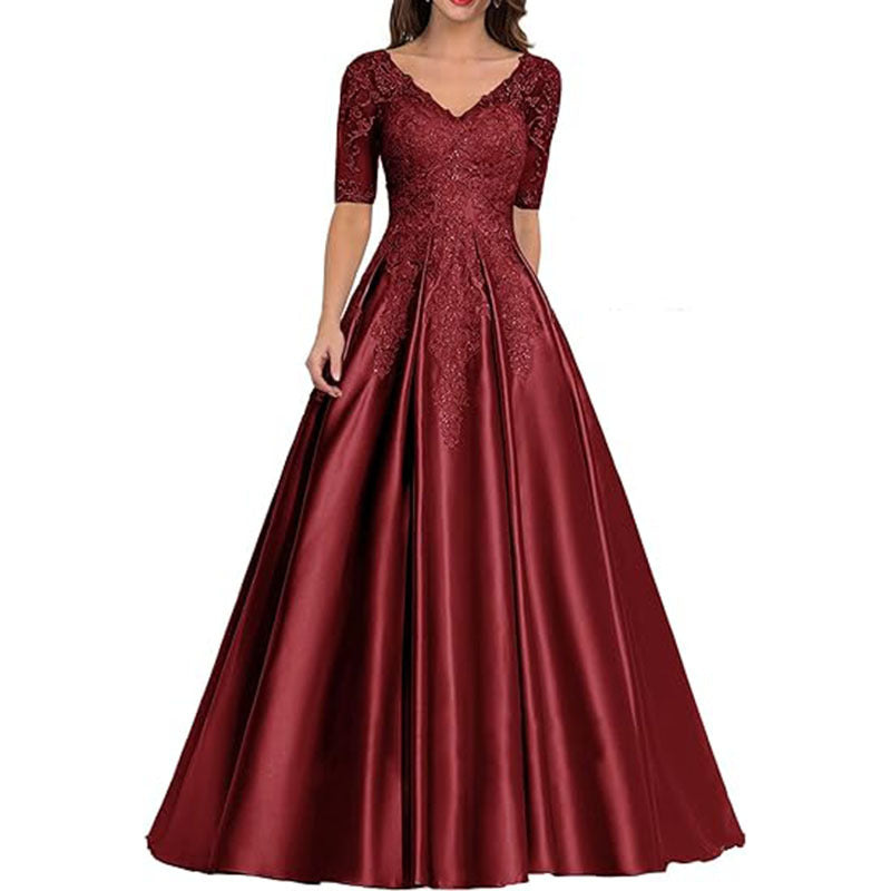 HS3507 Robe de soirée formelle en dentelle avec décalcomanie pour bal de fin d'année et mariage pour femme