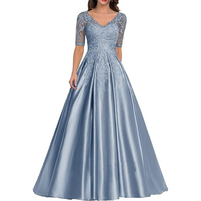 HS3507 Robe de soirée formelle en dentelle avec décalcomanie pour bal de fin d'année et mariage pour femme