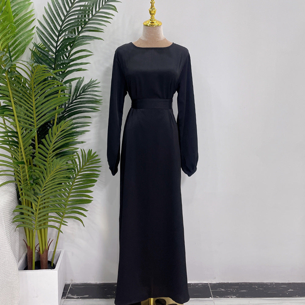 HASASERIES HS0708 Solid Color Robe Dress