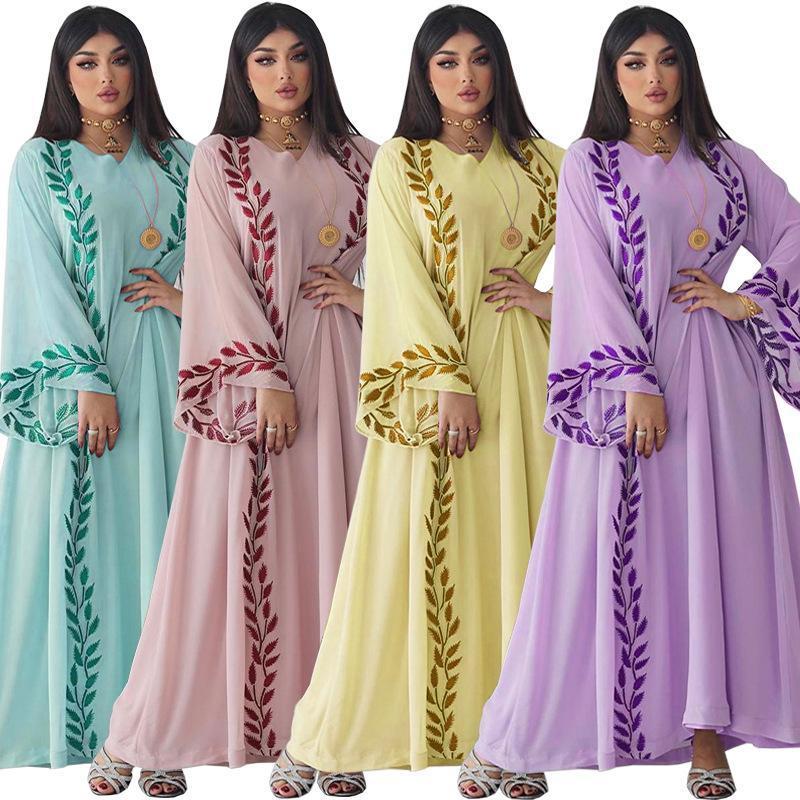 HASASERIES HS1050 2pcs Chiffon Long Muslim Dress with Hijab