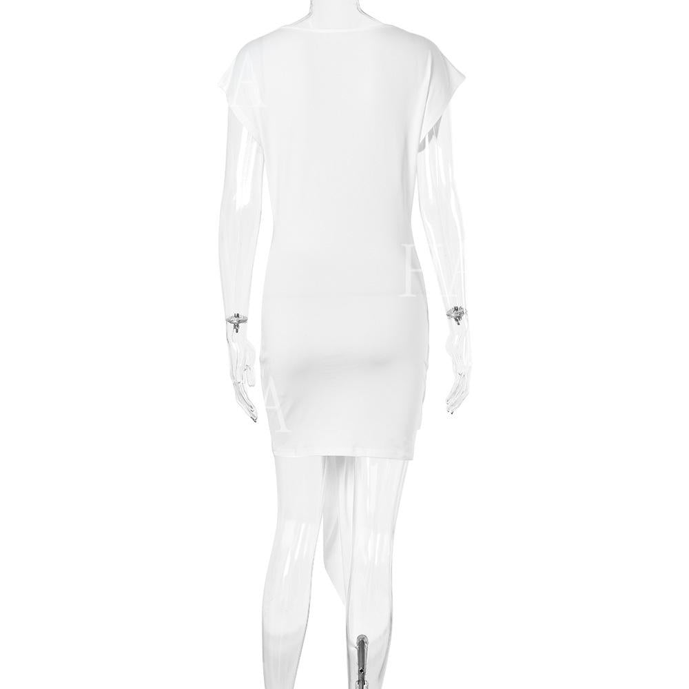 HASA HS6770 Minimal Chic Short Sleeve Mini Dress