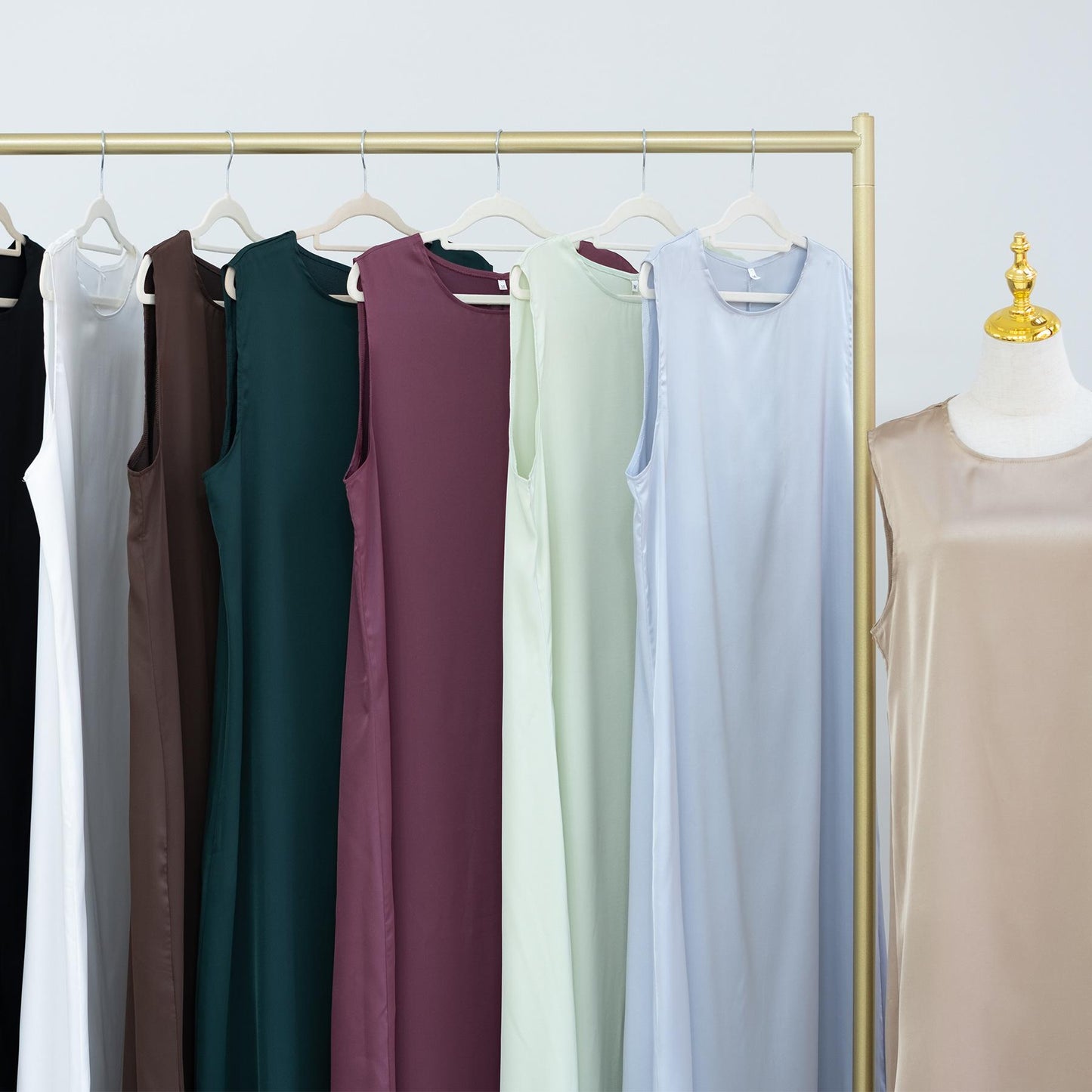 HASASERIES HS1018 Solid Color Bottoming Vest Dress