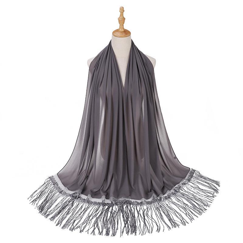 HASASERIES HS1139 Pearl Chiffon Scarf