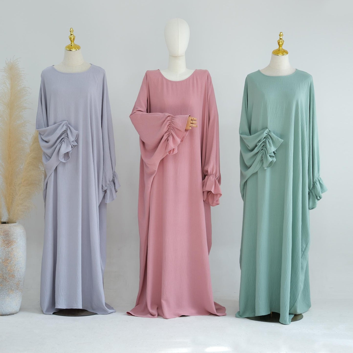 HASASERIES HS1044 2pcs Set Abaya with Two Layer Khimar
