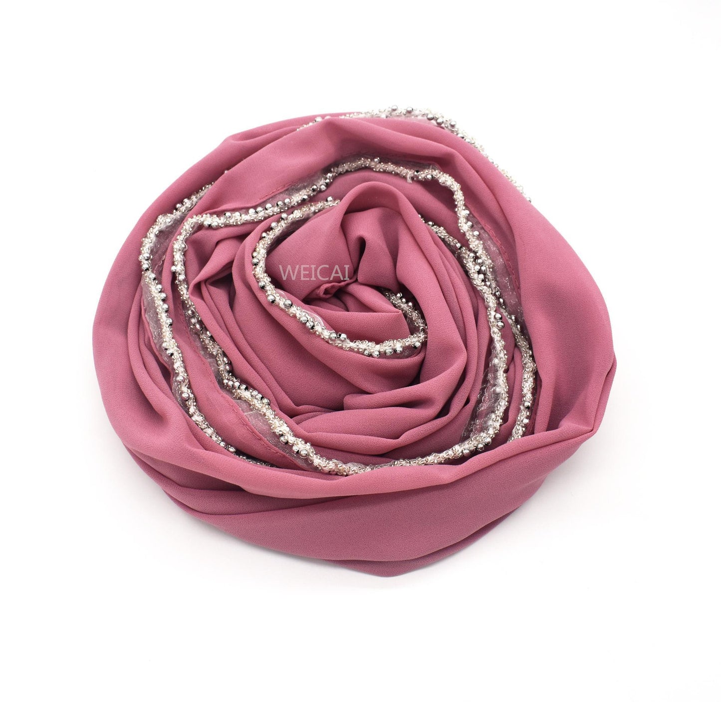 Bandeau Hijab en mousseline de soie unie HASASERIES HS1117