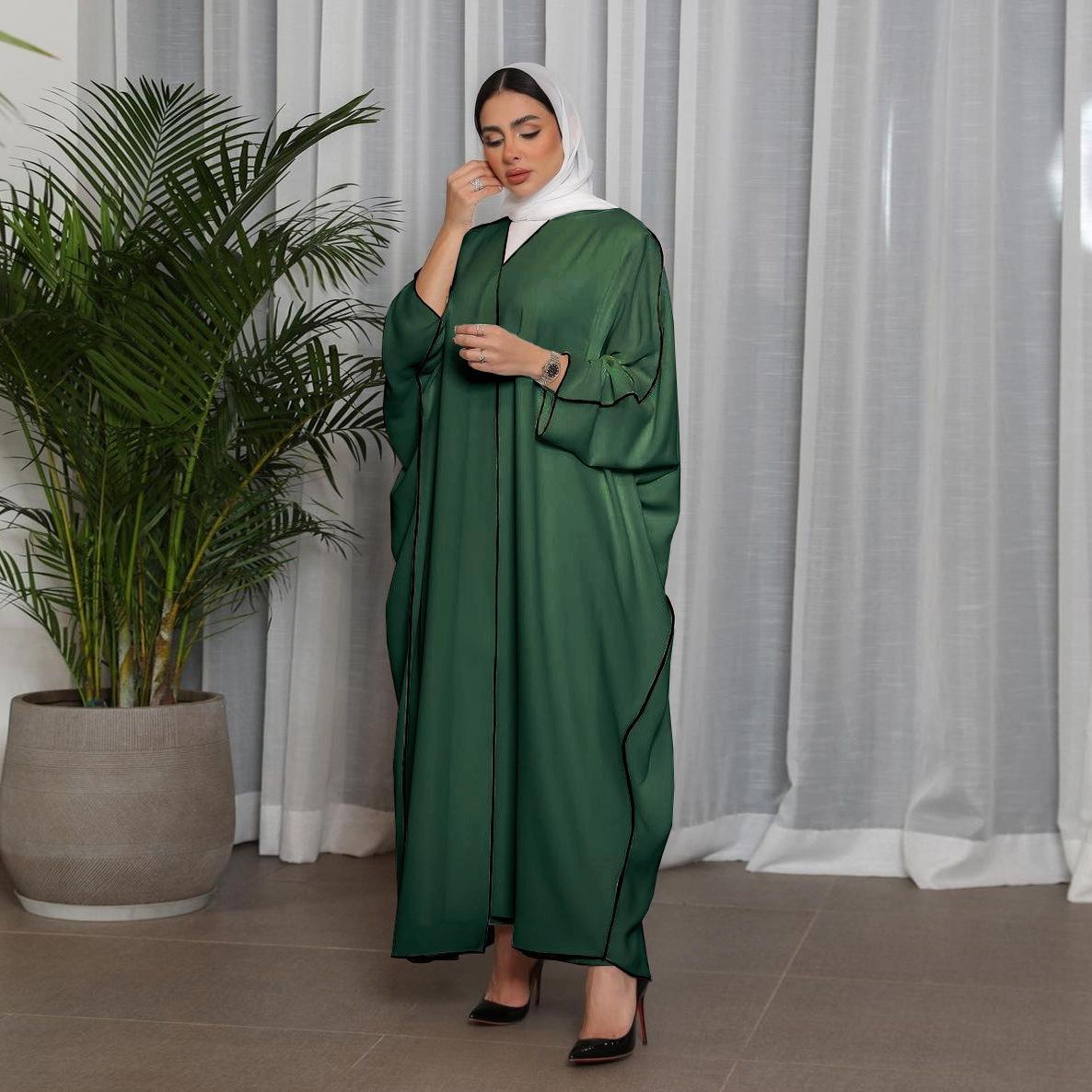 HASASERIES HS0677 White Panelled Abaya Robe