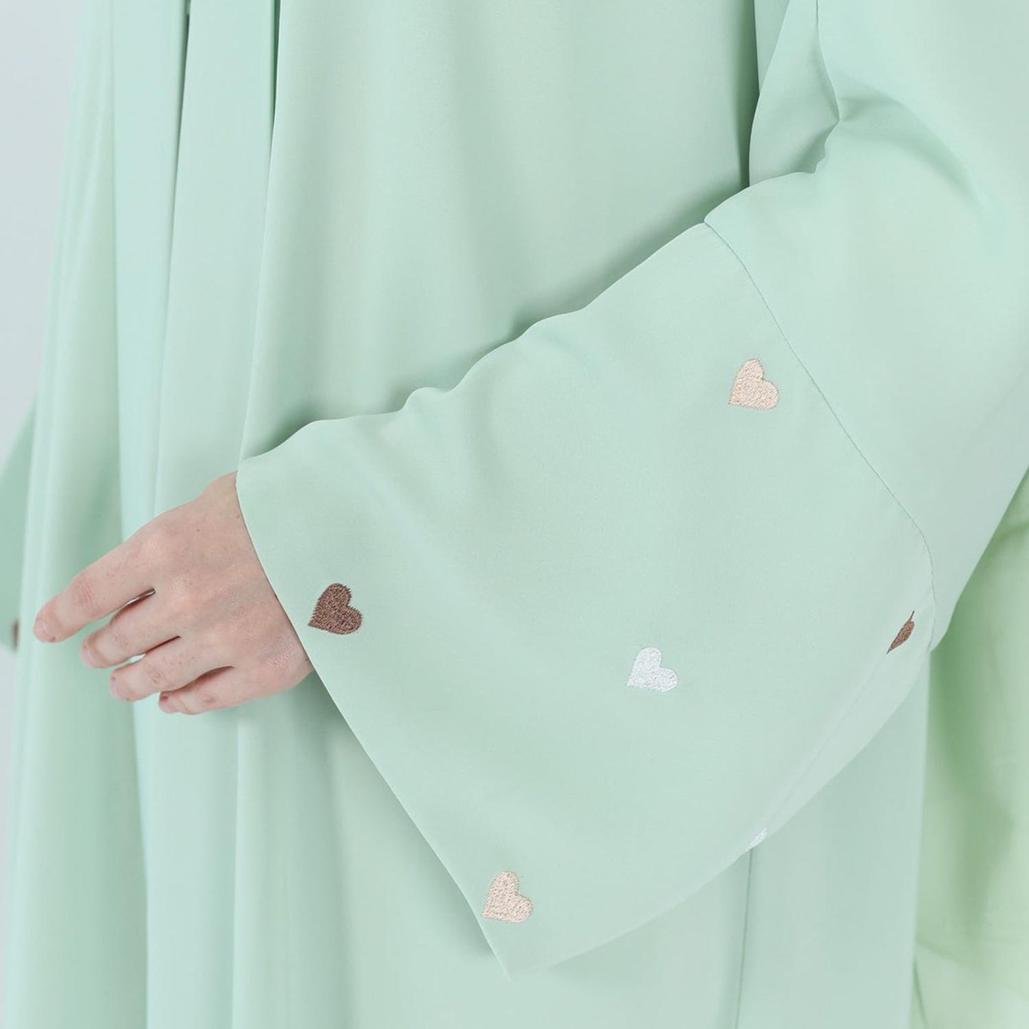 HS1502 Macaroon Color Summer Thin Sleeve Heart Embroidered Robe Cardigan