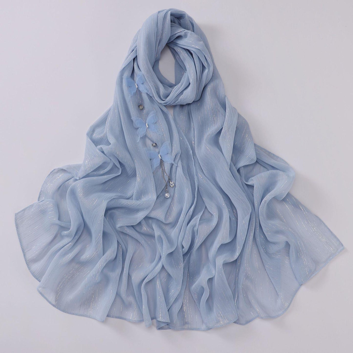 HASASERIES HS1112 Butterfly Long Headband Muslim Hijab