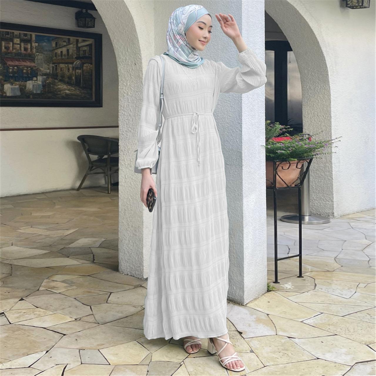 HASASERIES HS1049 Long Chiffon Pleated Dress