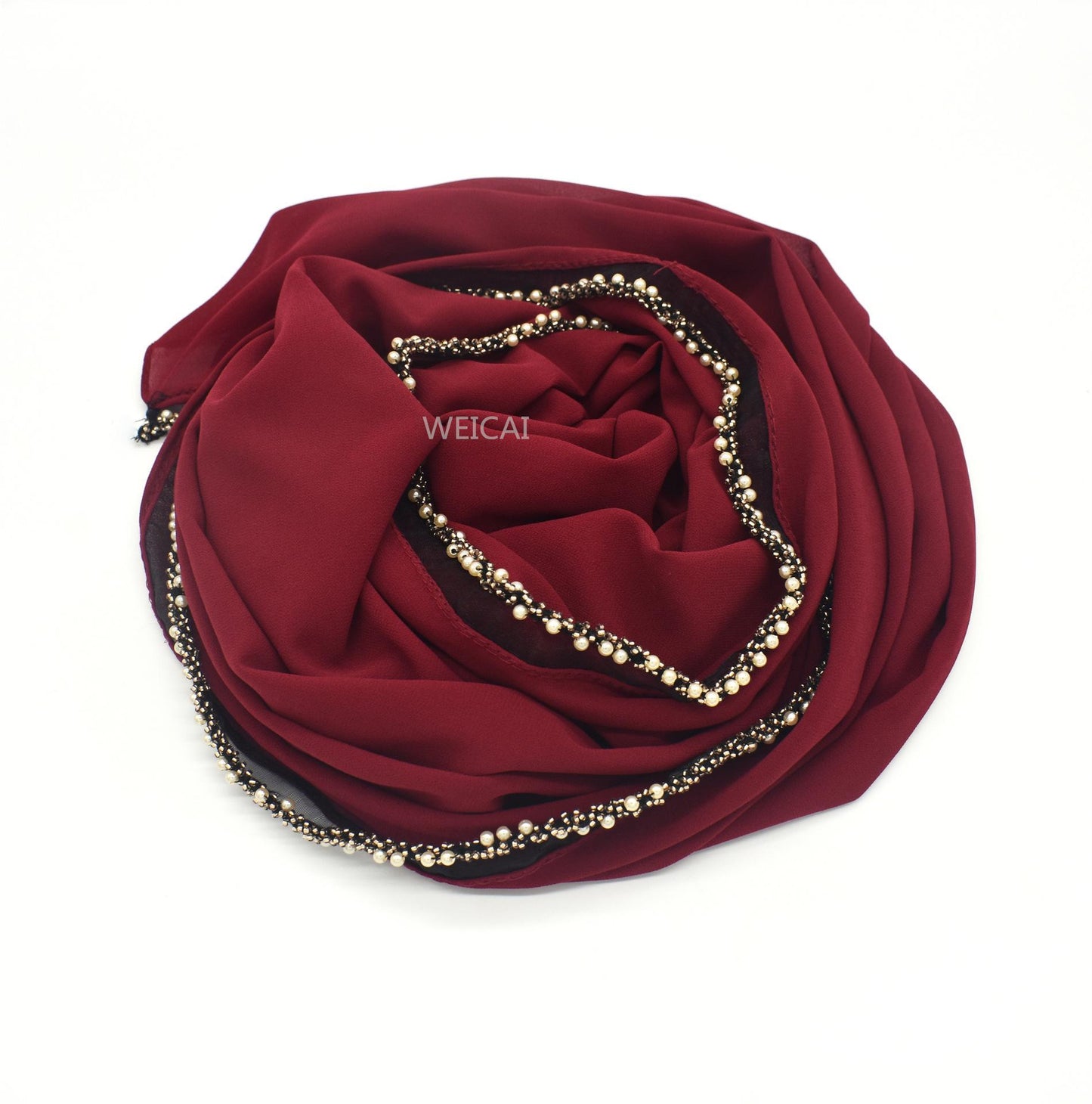Bandeau Hijab en mousseline de soie unie HASASERIES HS1117