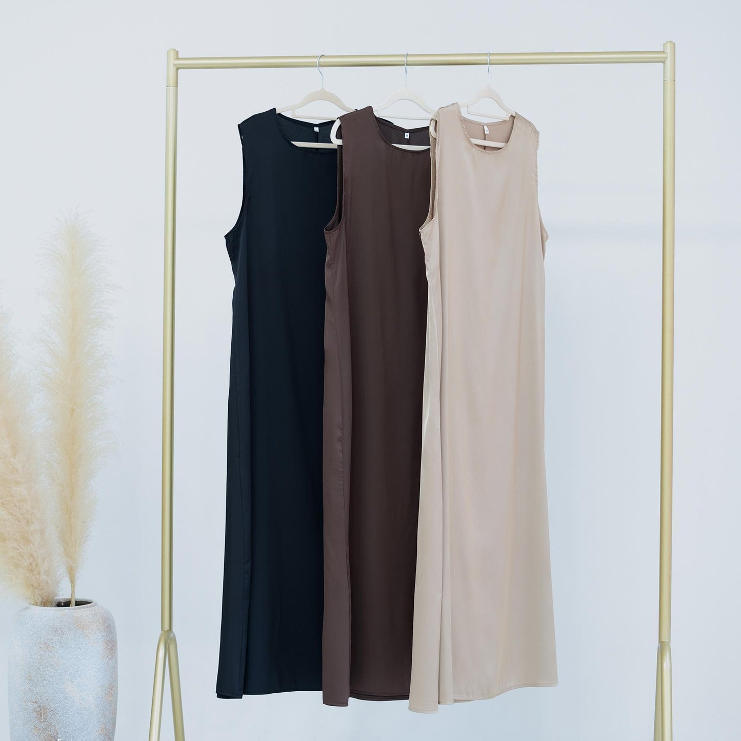 HASASERIES HS1018 Solid Color Bottoming Vest Dress