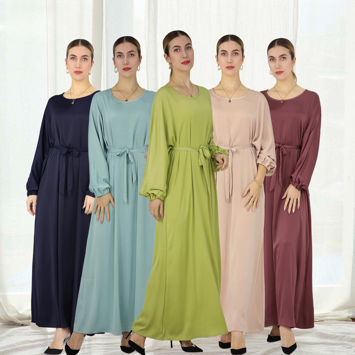 HASASERIES HS0712 Solid Large Multi Color Robe Dress