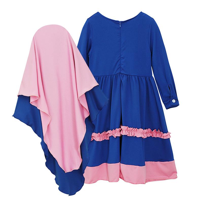 HASASERIES HS1205 Ensemble 2 pièces, Abaya pour enfant avec une couche de Khimar.