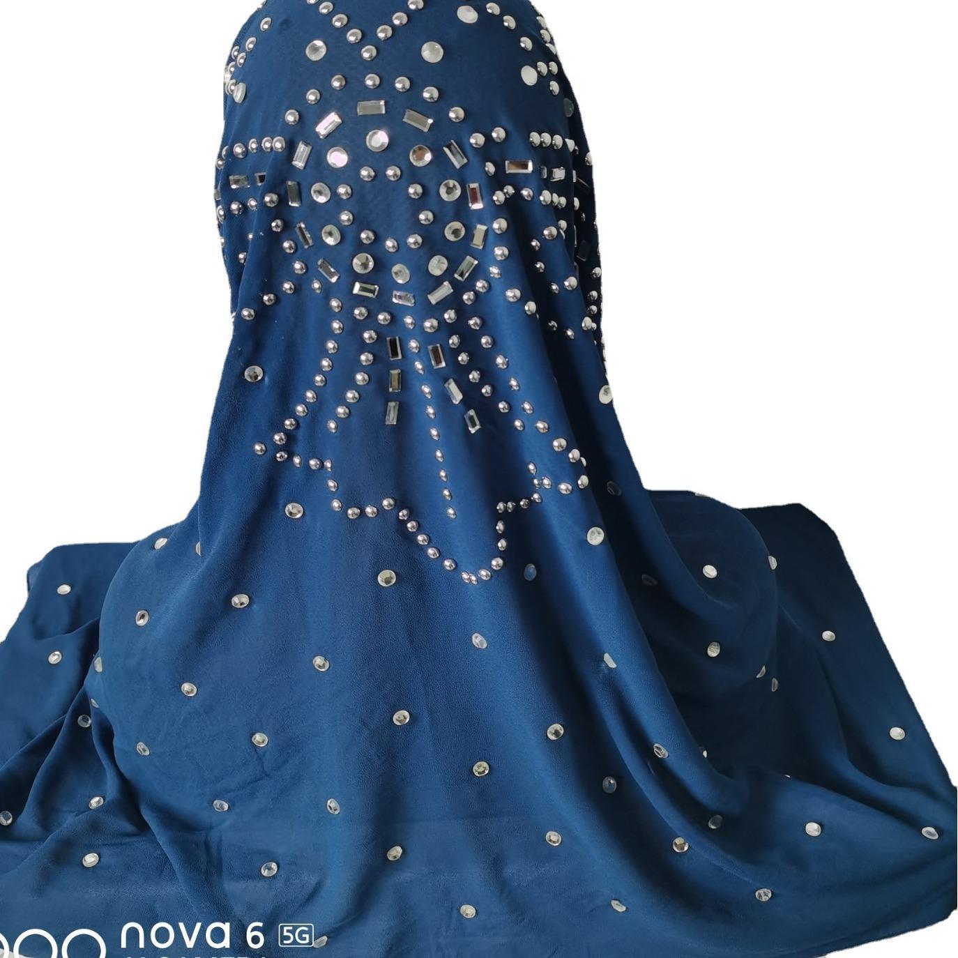 HASASERIES HS1035 Chiffon Fabric Diamond Headband