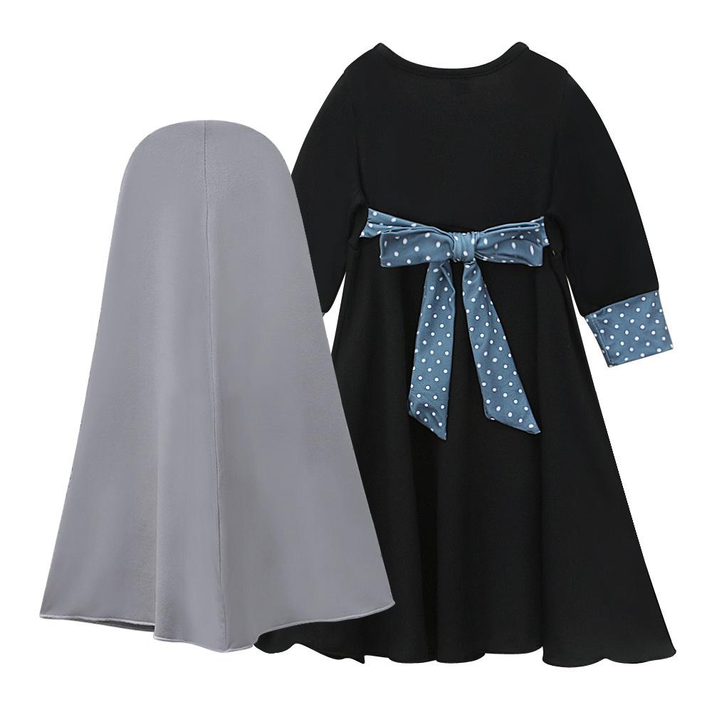 HASASERIES HS1195 Ensemble 2 pièces, Abaya pour enfant avec Khimar une couche.