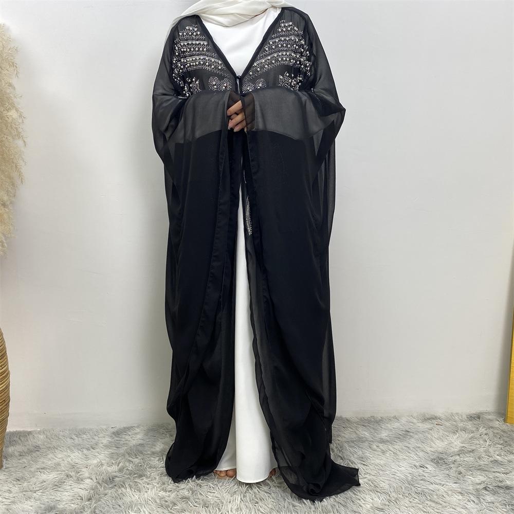 Robe cardigan musulmane à strass HASASERIES HS1085