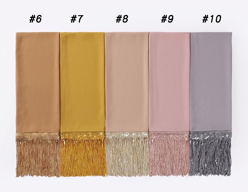 HASASERIES HS1139 Pearl Chiffon Scarf