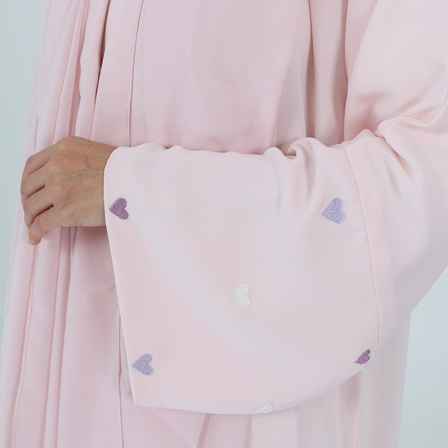 HS1502 Macaroon Color Summer Thin Sleeve Heart Embroidered Robe Cardigan