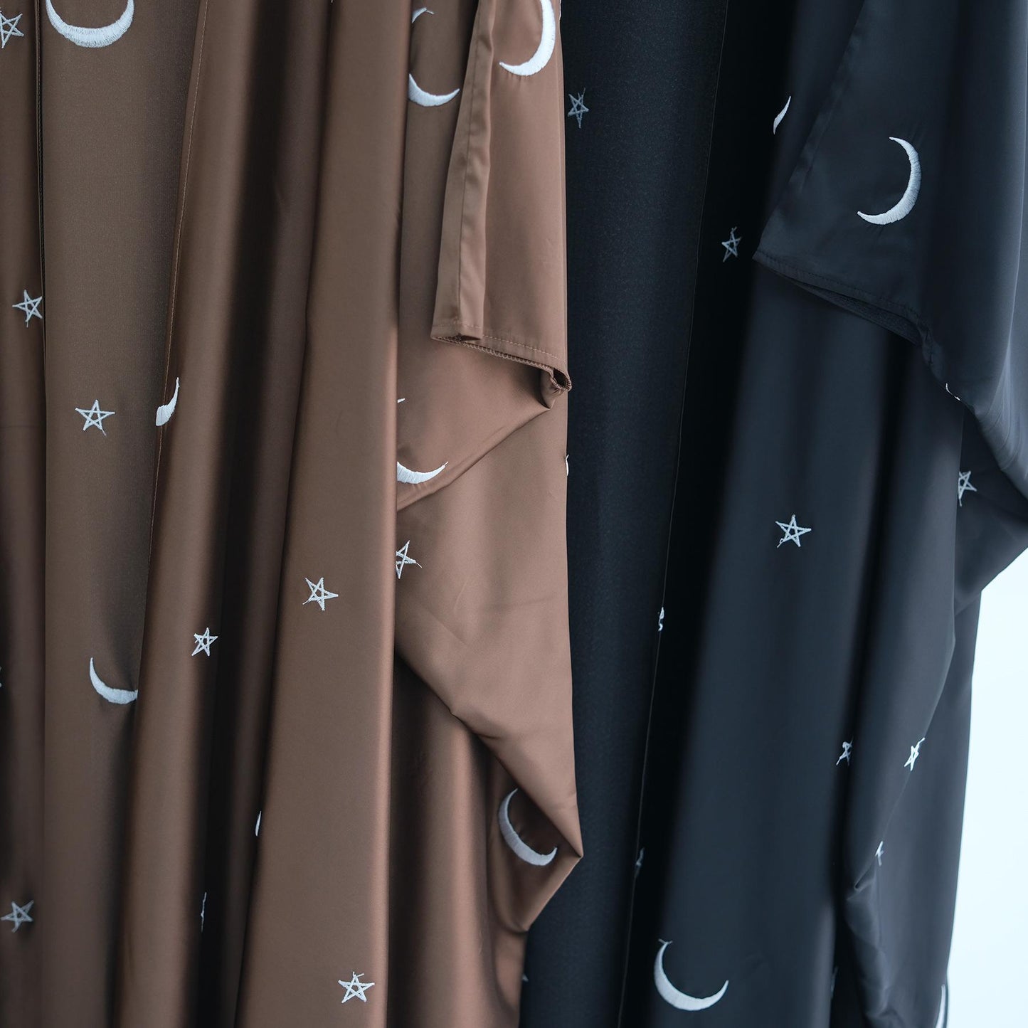 HASASERIES HS1171 Moon Embroidered Robe Kaftan Abaya