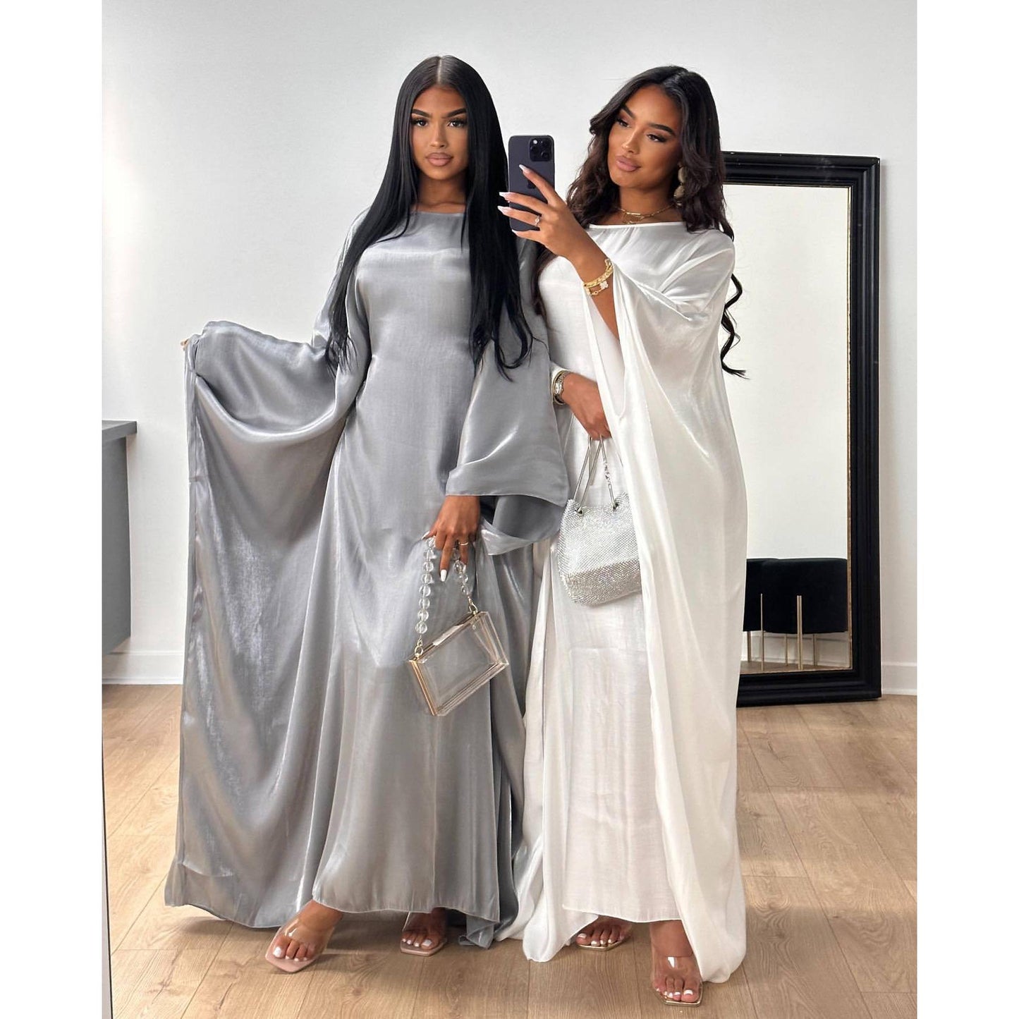 HS1348 Elegant Kaftan in Gold Cotton – 20 Vibrant Colors Available