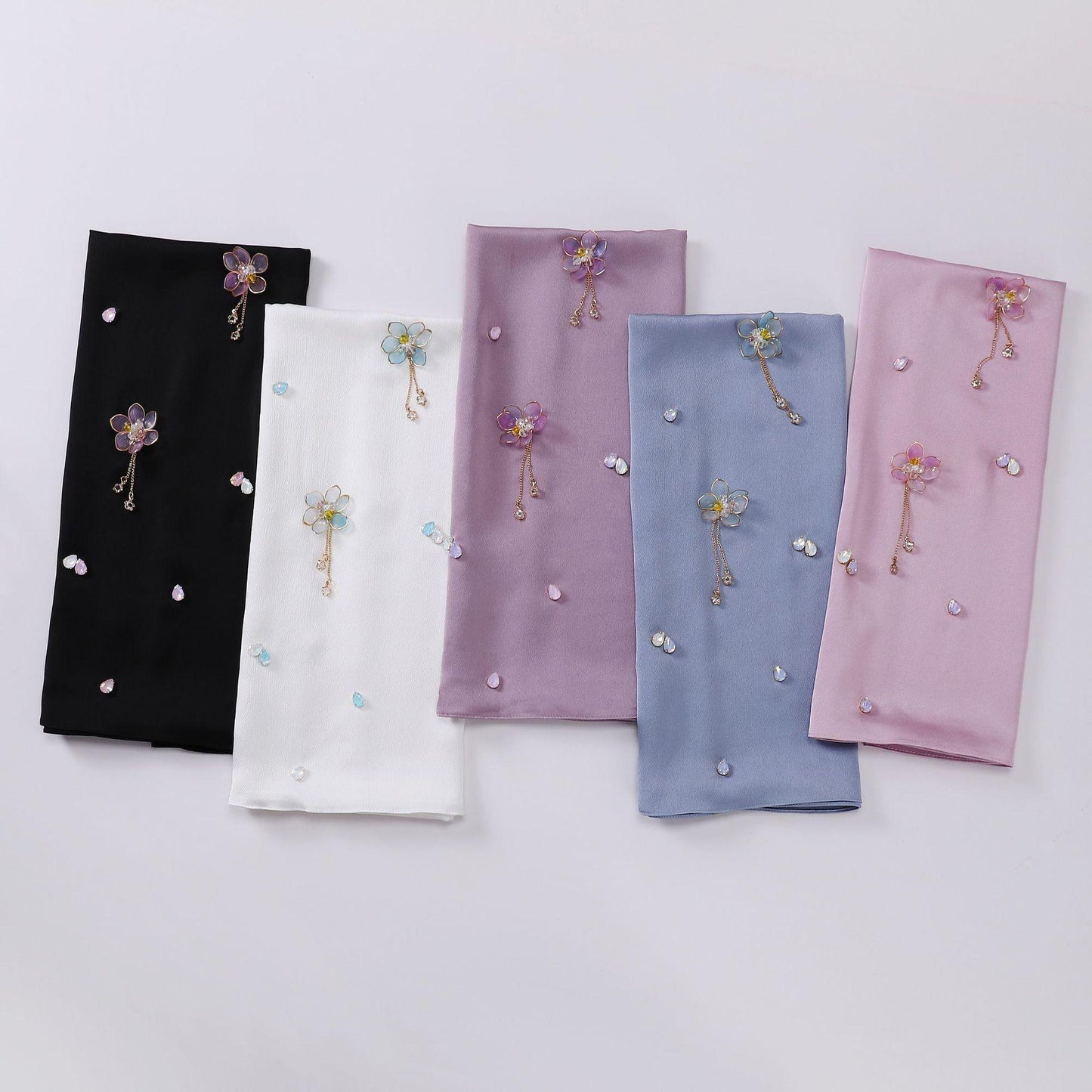 HASASERIES HS1115 Chiffon Handsewn Flower Headband Hijab